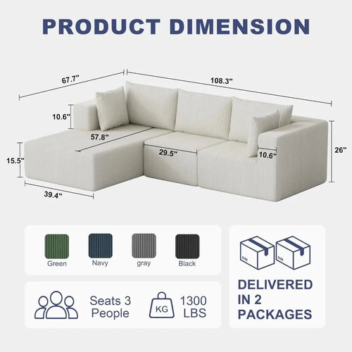 Cozy Cloud Living Room Sofa